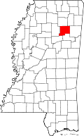 120px-Map_of_Mississippi_highlighting_Chickasaw_County.svg