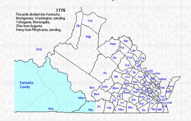 Dissolution of Fincastle County, VA, 1776